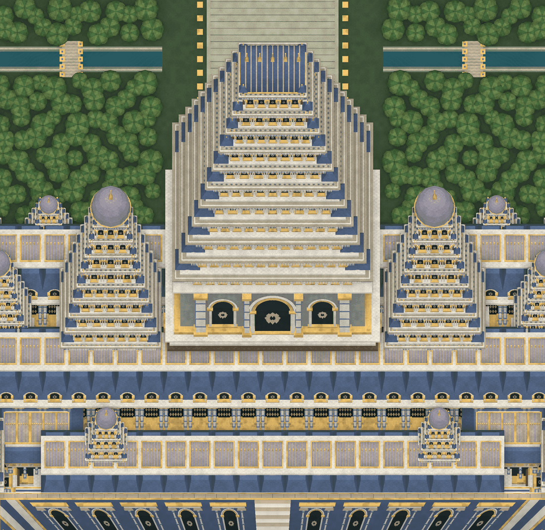 Procedural temple towers, columns and niches