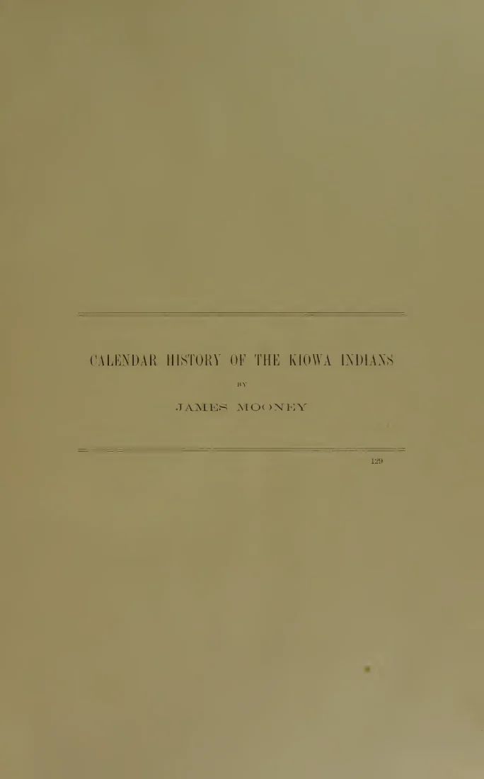 Scanned cover or opening page of Calendar history of the Kiowa Indians