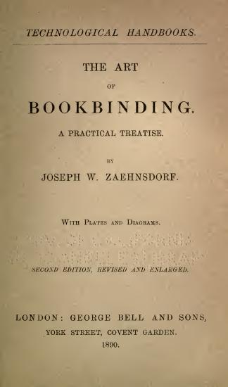 Scanned opening page of The art of bookbinding. A practical treatise