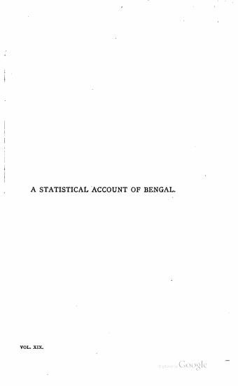 Scanned opening page of A Statistical Account of Bengal