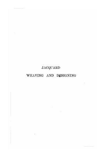Scanned opening page of Jacquard Weaving and Designing