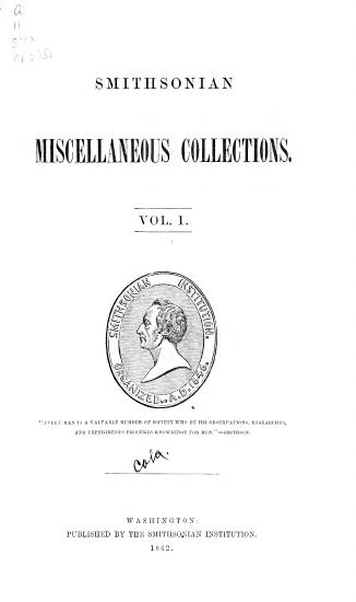 Scanned opening page of Smithsonian miscellaneous collections