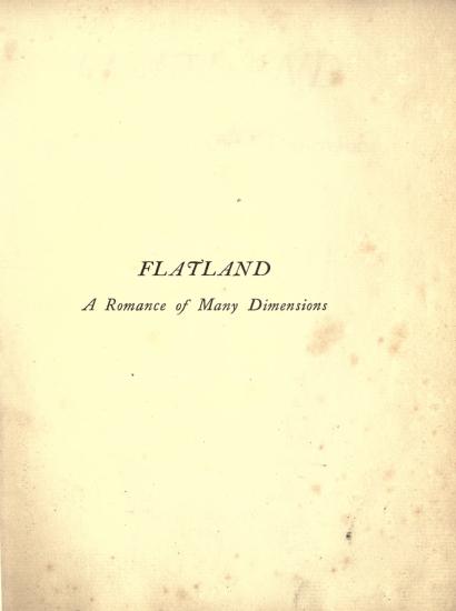 Scanned opening page of Flatland : a romance of many dimensions
