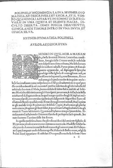 Scanned opening page of Hypnerotomachia Poliphili