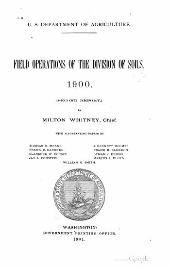 Scanned opening page of Field operations of the Bureau of Soils