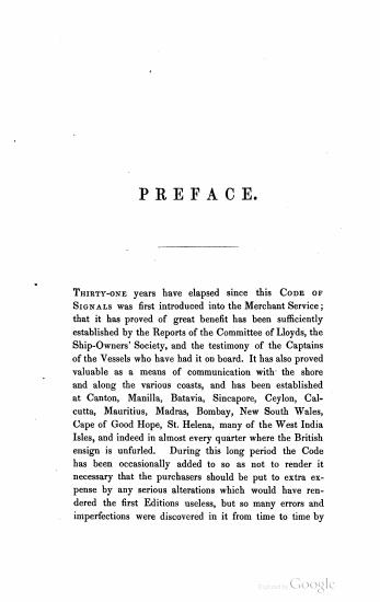 Scanned opening page of A Code of Signals ... in the Merchant Service