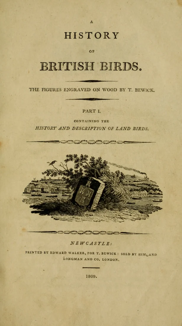 Scanned cover or opening page of A history of British birds : the figures engraved on wood