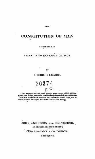 Scanned opening page of The constitution of man considered in relation to external objects