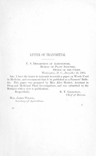 Scanned opening page of Weeds used in medicine