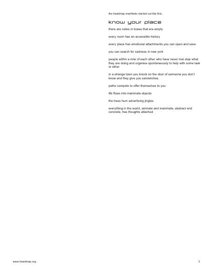 Scanned opening page of Headmap manifesto