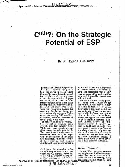 Scanned opening page of Cnth?: on the strategic potential of ESP
