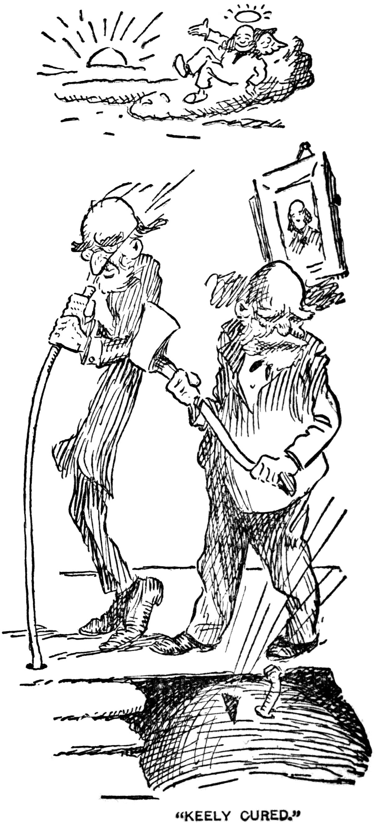 "Keely Cured", an editorial cartoon by Homer Davenport, 22 January 1899.